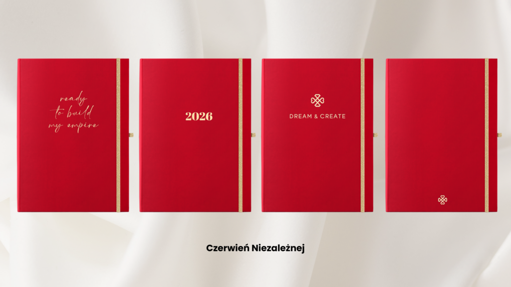 DREAM & CREATE planer 2026 dzienny tygodniowy czerwony
